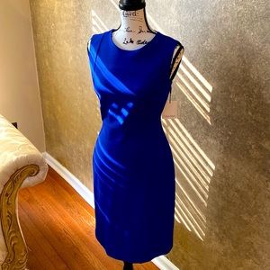 Beautiful Cobalt Blue sheath- stylized dress from Calvin Klein.